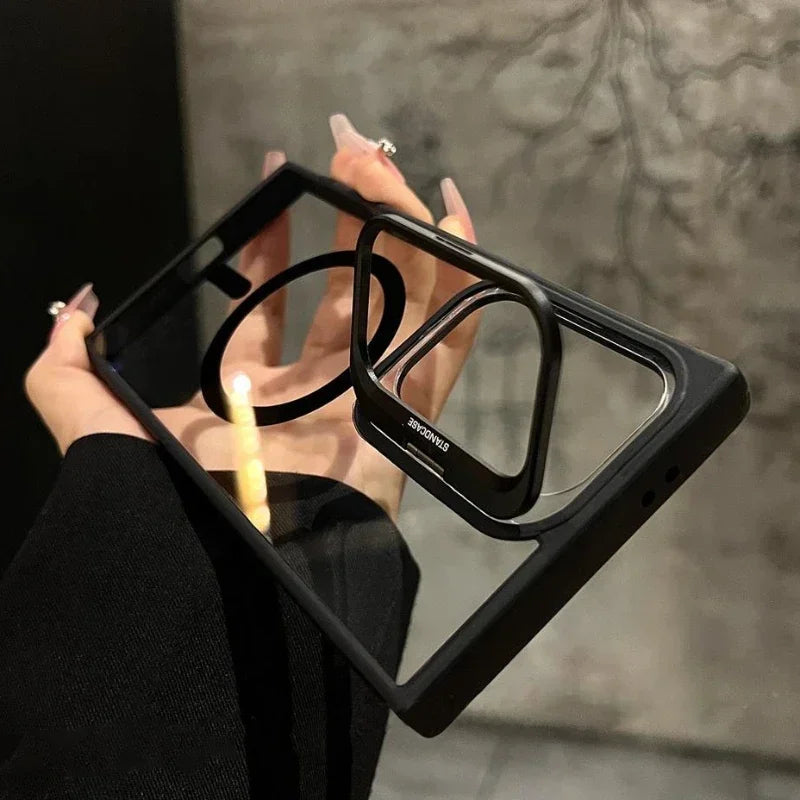 Samsung Galaxy S25/S24 Ultra Magnetic Clear Case – Hidden Holder + MagSafe‑Style Charging