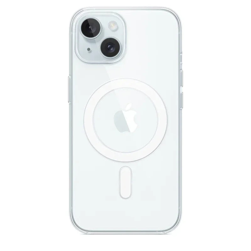 Magnetic Clear Case for iPhone 16, 15, 14 Series – MagSafe Compatible Transparent Silicone Cover