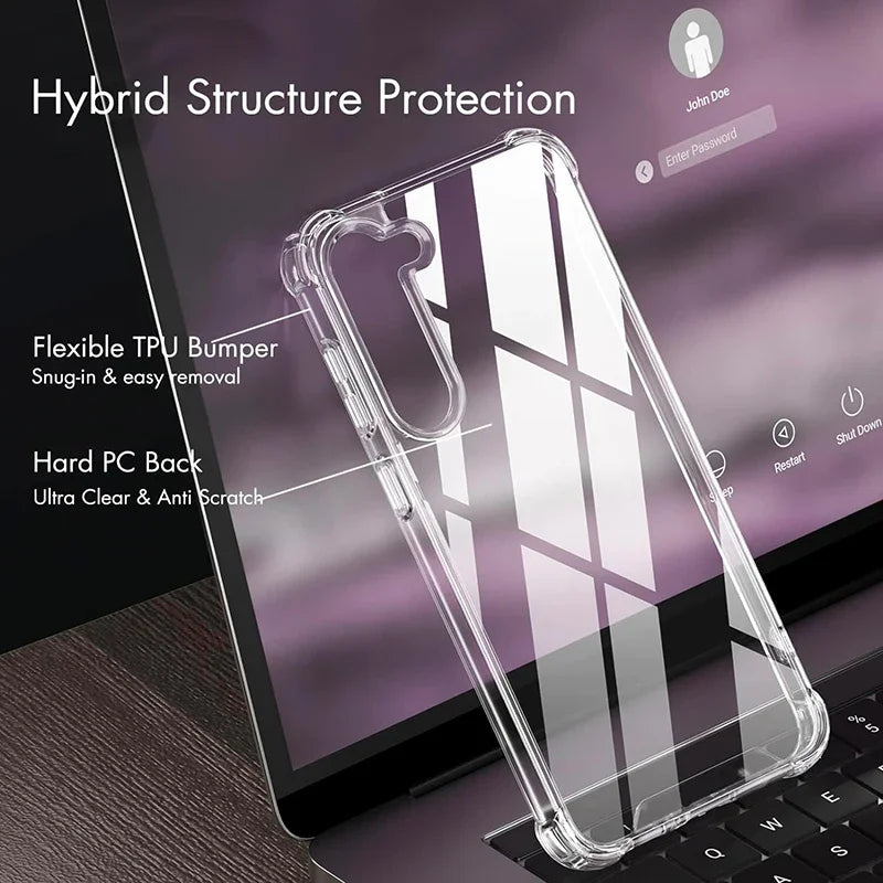 Samsung Galaxy S & A Series – Clear Shockproof Hybrid Protective Case