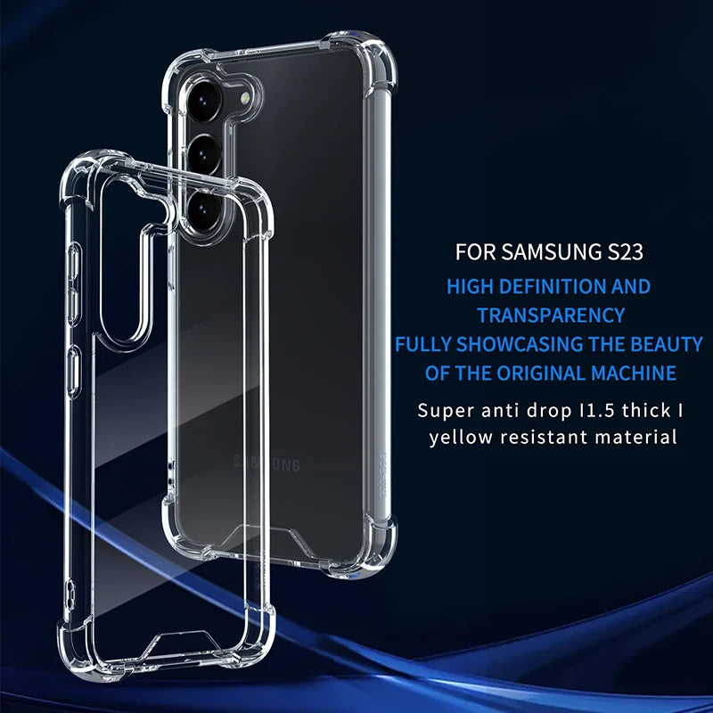 Samsung Galaxy S & A Series – Clear Shockproof Hybrid Protective Case
