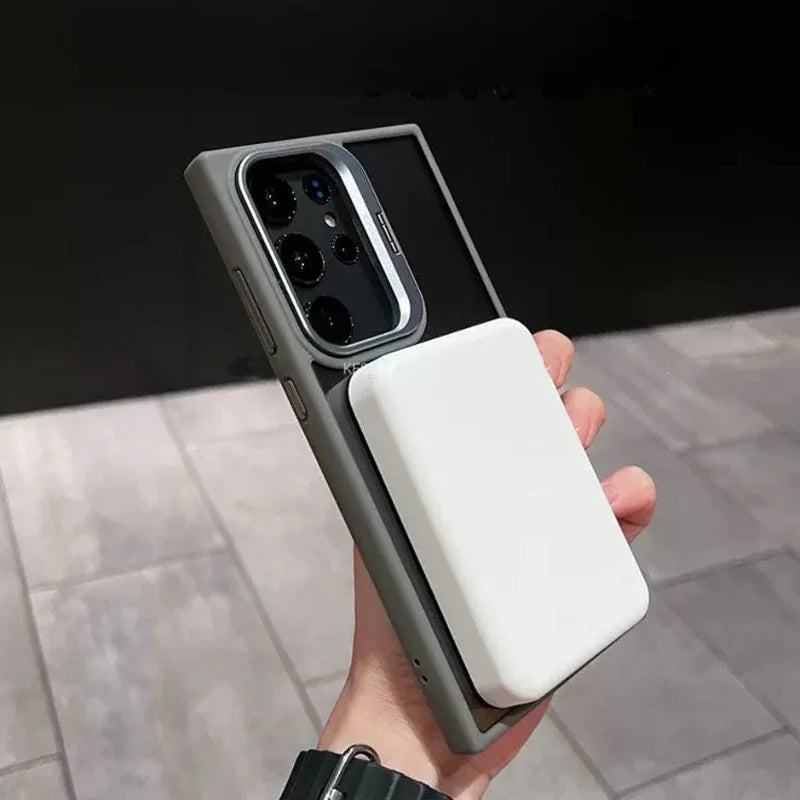 Samsung Galaxy S25/S24 Ultra Magnetic Clear Case – Hidden Holder + MagSafe‑Style Charging