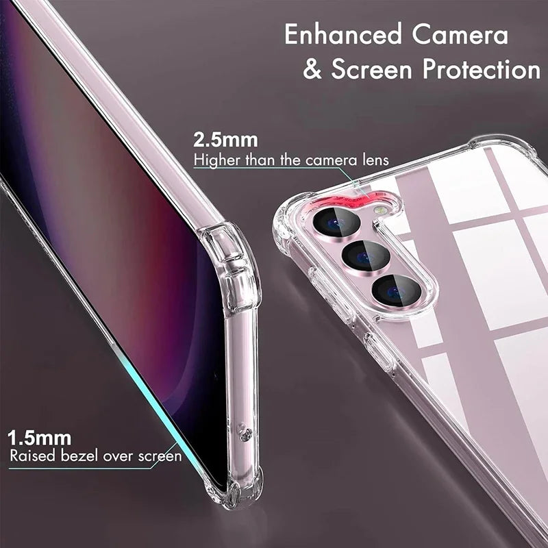 Samsung Galaxy S & A Series – Clear Shockproof Hybrid Protective Case