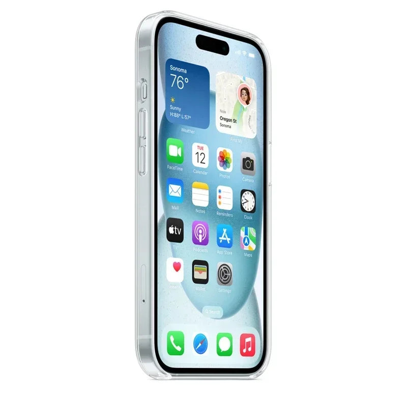 Magnetic Clear Case for iPhone 16, 15, 14 Series – MagSafe Compatible Transparent Silicone Cover