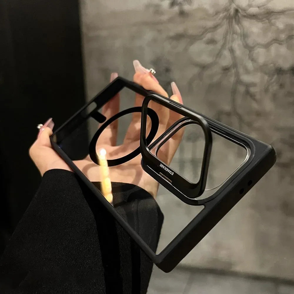 Samsung Galaxy S25/S24 Ultra Magnetic Clear Case – Hidden Holder + MagSafe‑Style Charging