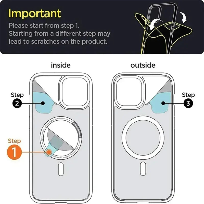 Magnetic Clear Case for iPhone 16, 15, 14 Series – MagSafe Compatible Transparent Silicone Cover