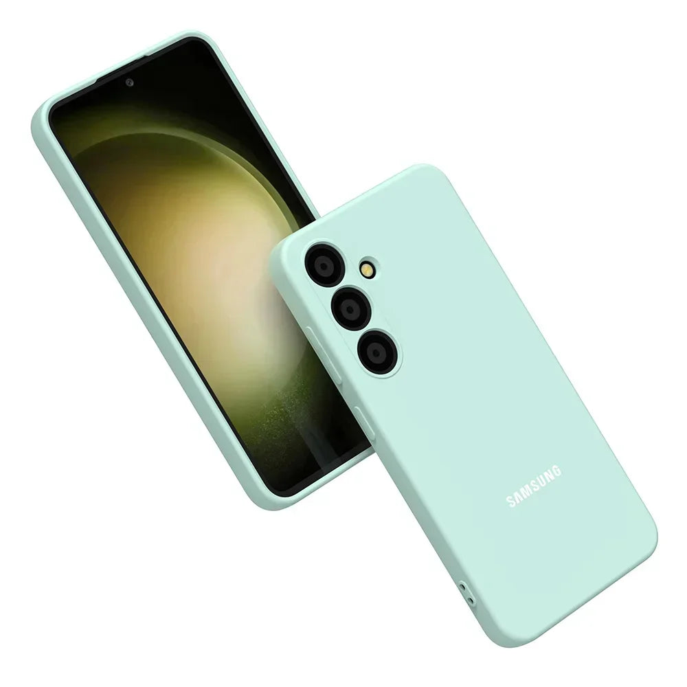 Shockproof Silicone Case for Samsung Galaxy S25/S24/S23/S22/S21 Series – Soft Liquid Back Cover