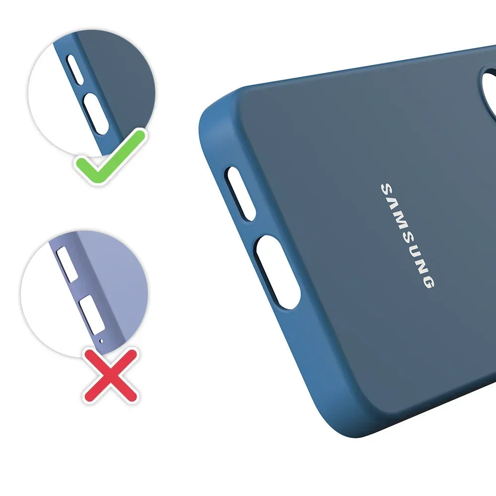 Shockproof Silicone Case for Samsung Galaxy S25/S24/S23/S22/S21 Series – Soft Liquid Back Cover