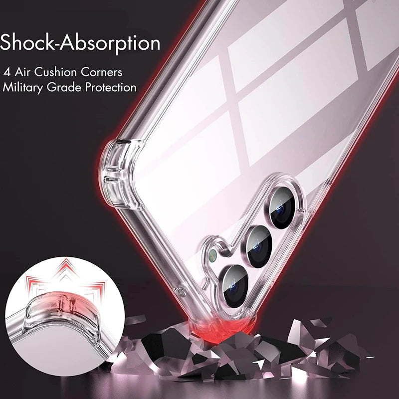 Samsung Galaxy S & A Series – Clear Shockproof Hybrid Protective Case