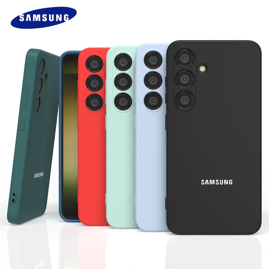 Shockproof Silicone Case for Samsung Galaxy S25/S24/S23/S22/S21 Series – Soft Liquid Back Cover